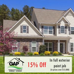 15% Off in full exterior paint jobs
